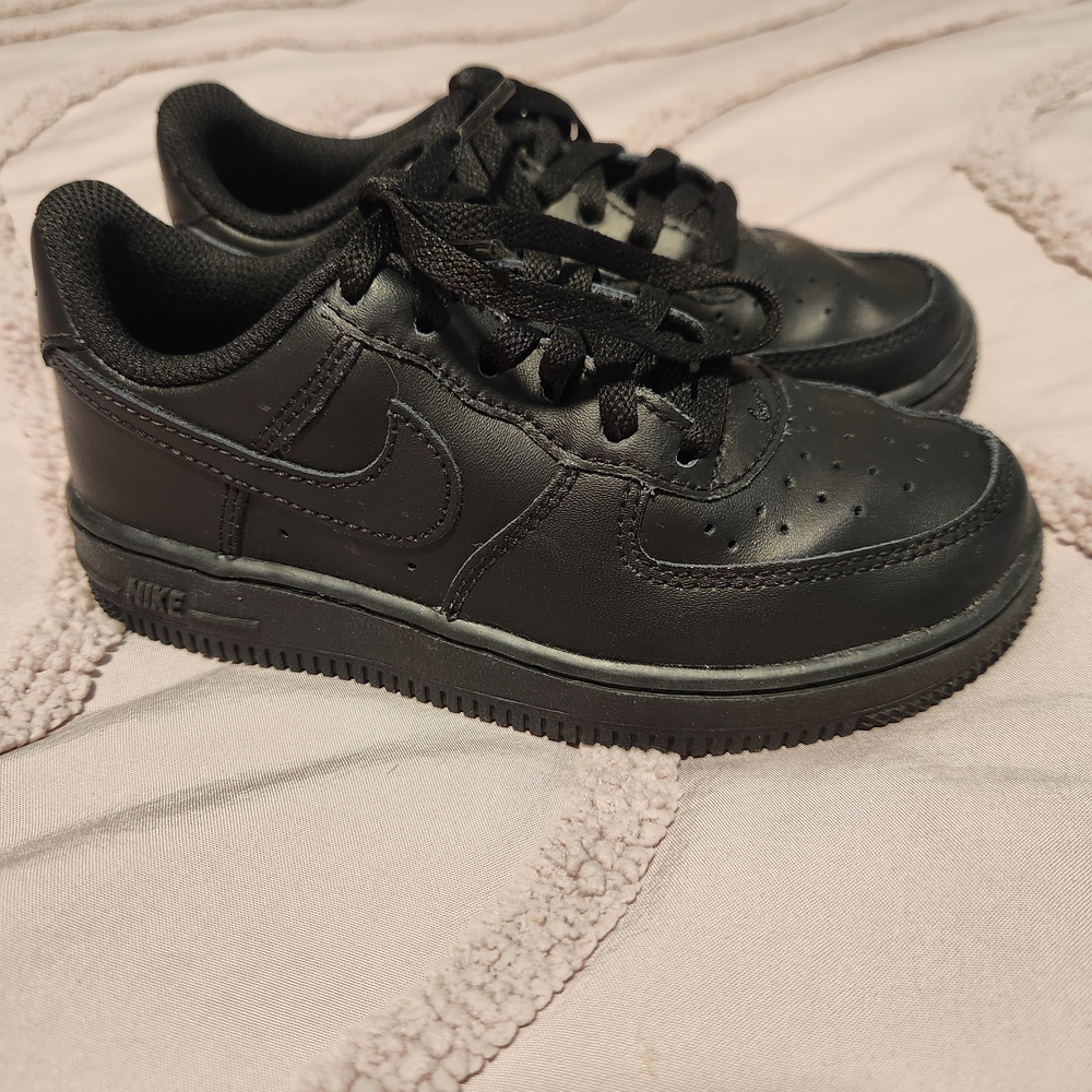 Nike Kids Air Force One Black Sneakers Size 11c